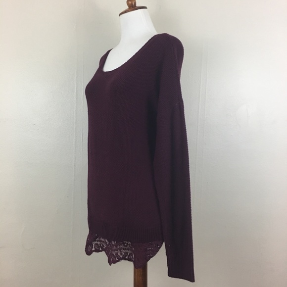 ❌SOLD❌Torrid Burgundy Textured Sweater - Picture 6 of 8